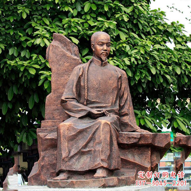 长沙公园历史名人清朝医学家叶天士纯铜雕像
