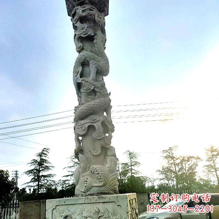 长沙公园龙柱石雕