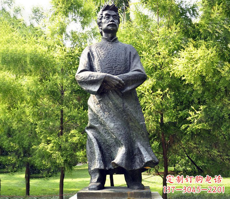 长沙公园鲁迅名人铜雕
