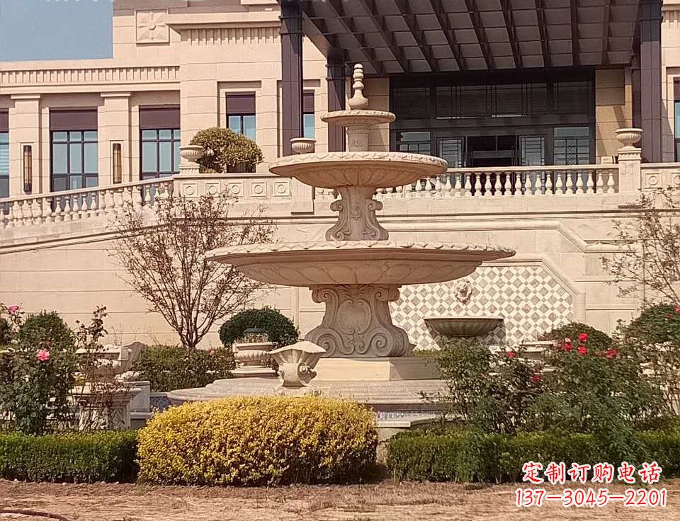 长沙中领雕塑定制精美喷泉鱼石雕