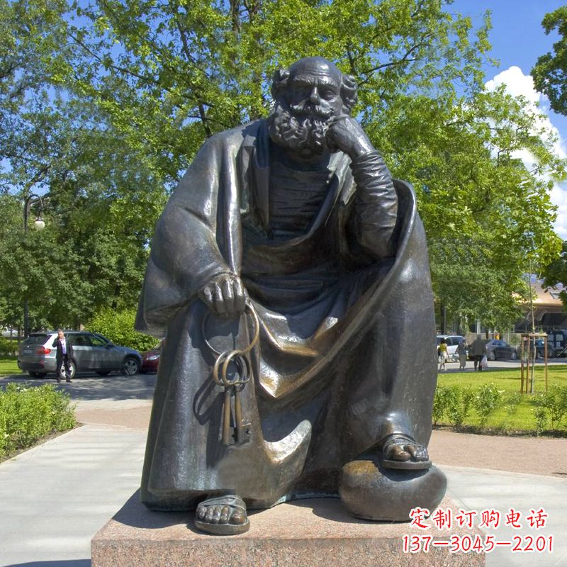 长沙公园世界名人俄国批判现实主义作家托尔斯泰 铜雕塑像