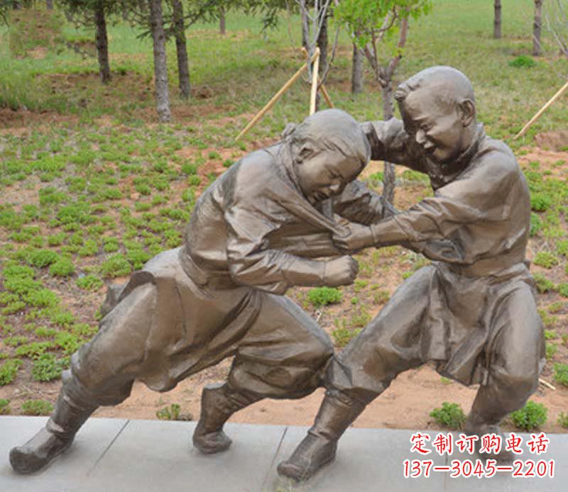 长沙精致雕塑小男孩铜雕