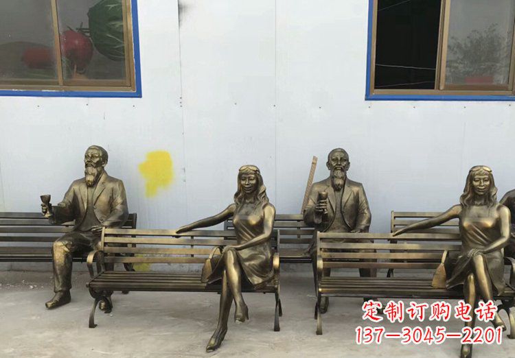 长沙公园铜雕美女长椅人物雕塑