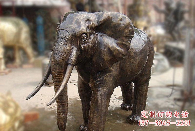 长沙优雅而典雅的铜质大象雕塑