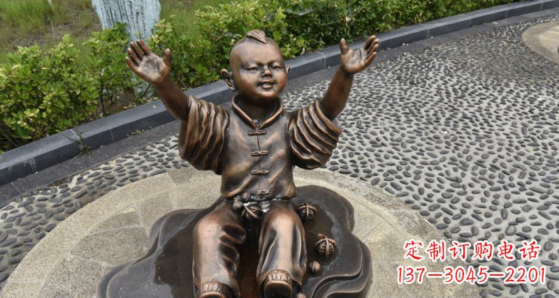 长沙精致雕塑,匠心创造——小男孩铜雕