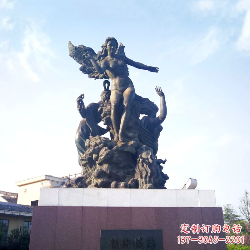 长沙公园园林神话传说“精卫填海”景观雕塑