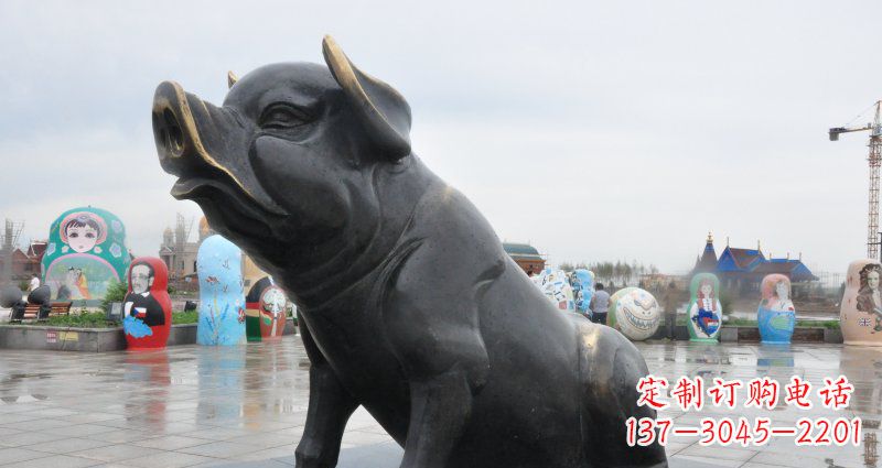 长沙活力四射的动物铜雕塑