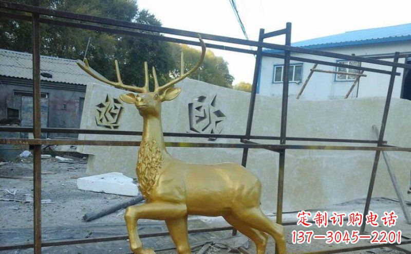 长沙公园铸铜羚羊动物铜雕