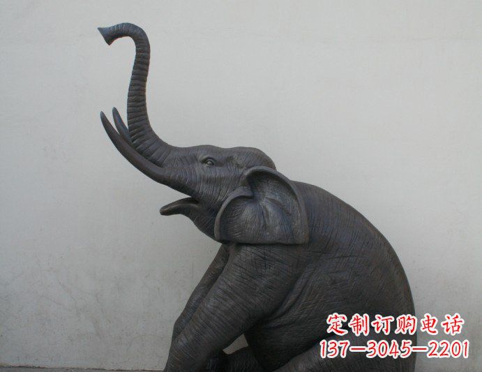 长沙铜雕大象喷水动物塑像
