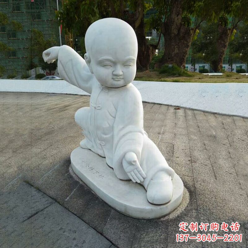 长沙瑞士艺术家精美制作的和尚汉白玉石雕塑