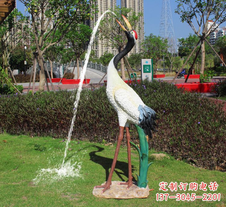 长沙精美雕塑仿真仙鹤动物雕塑