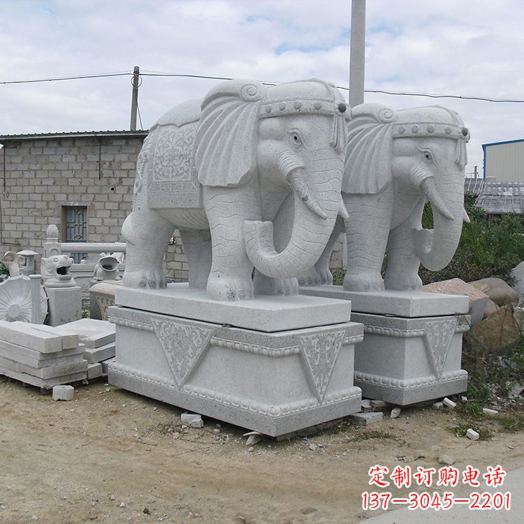 长沙古典大象石雕--融入古典文化的精美艺术品