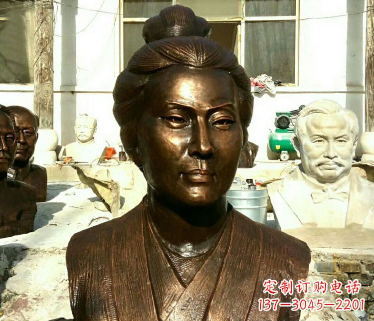 长沙古代词人李清照胸像铜雕