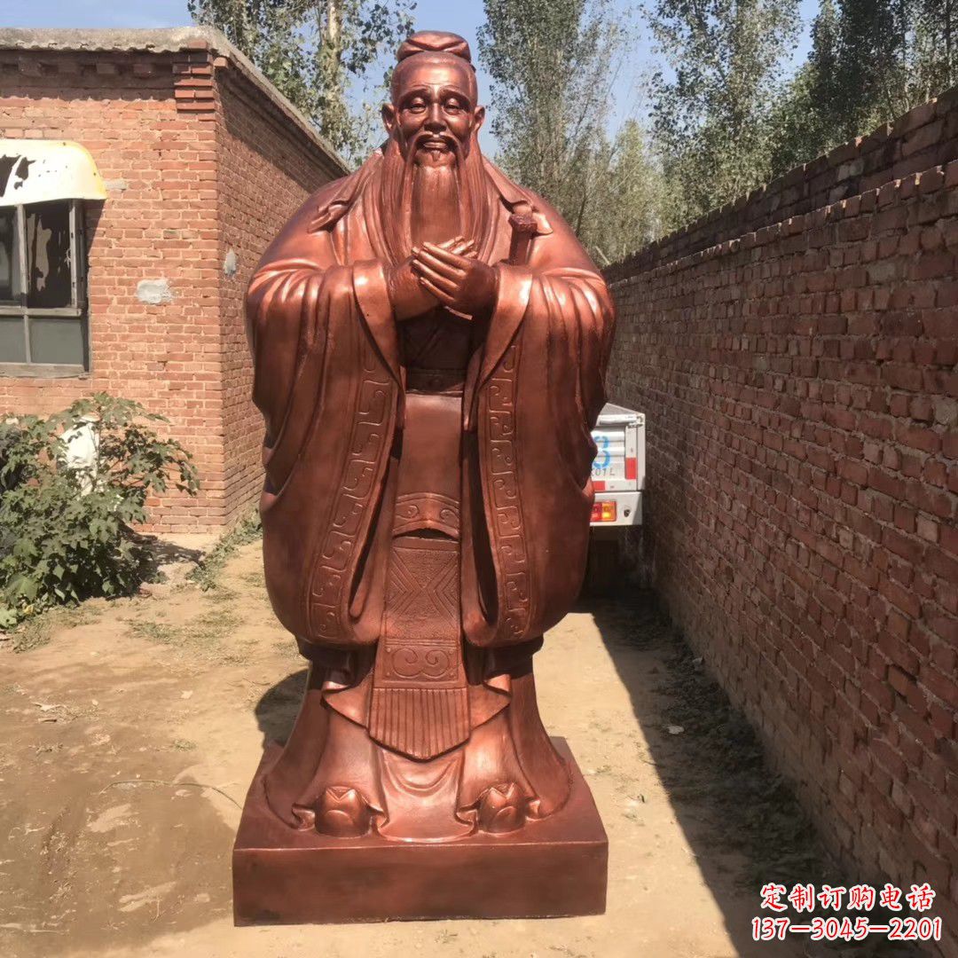 长沙古代孔子铜雕