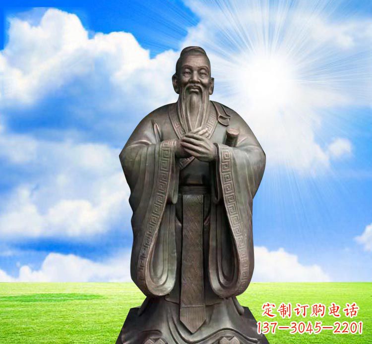 长沙孔子铜雕，传承传统文化的艺术鉴赏