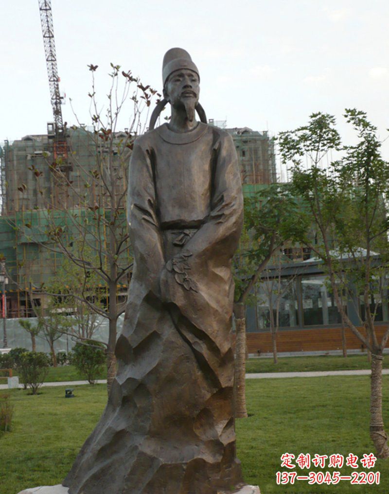 长沙古代名人李白铜雕