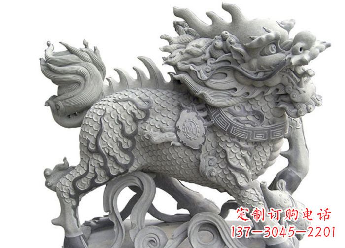 长沙中领雕塑|精美古典麒麟雕塑