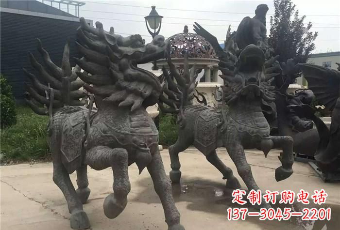 长沙精美的古典铜麒麟雕塑