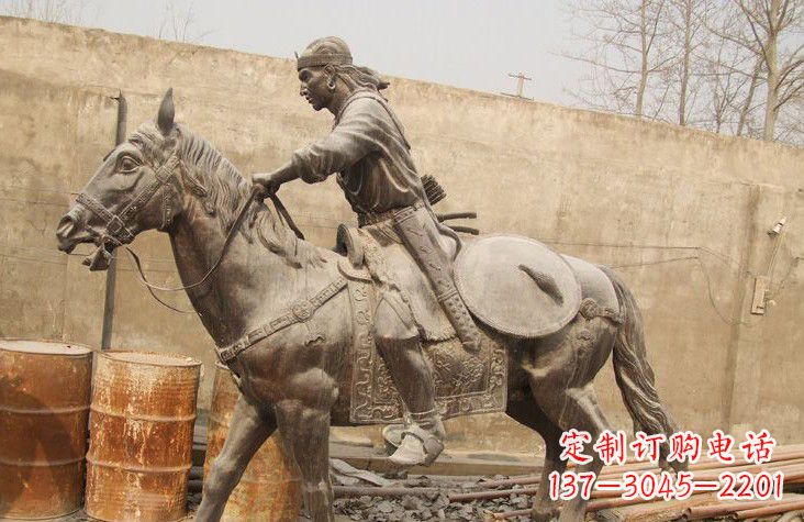长沙古代战马铜雕塑