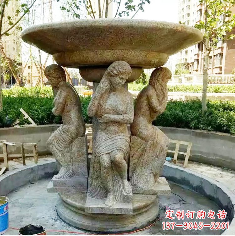 长沙古典石雕喷泉精美雕塑