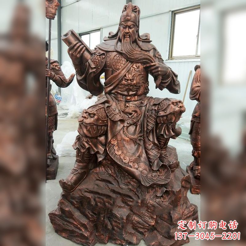 长沙文化历史写照:关羽夜读春秋雕塑