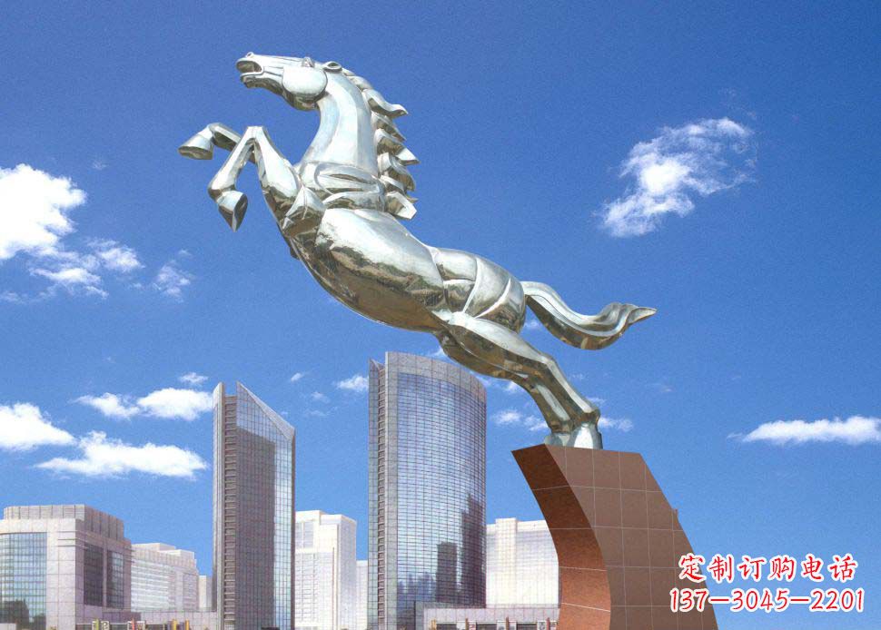 长沙广场奔马不锈钢雕塑