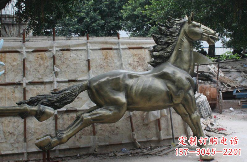 长沙逸致领雕:广场奔马动物铜雕