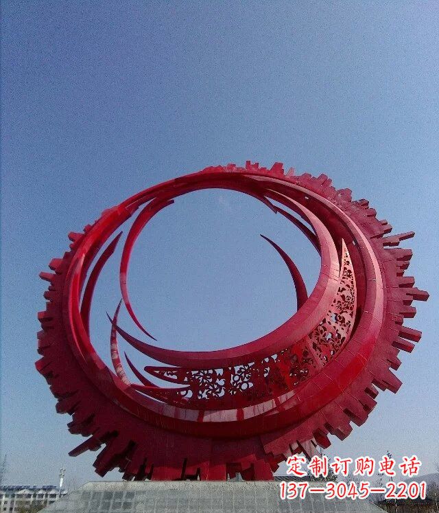 长沙广场不锈钢齿轮圆盘雕塑