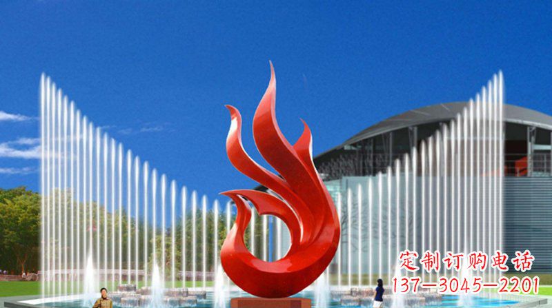 长沙广场不锈钢抽象凤凰景观雕塑