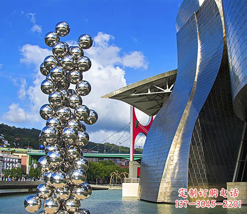 长沙广场不锈钢抽象龙柱雕塑