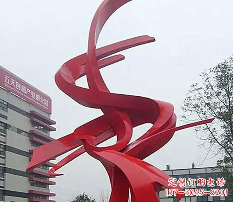 长沙不锈钢抽象飘带雕塑