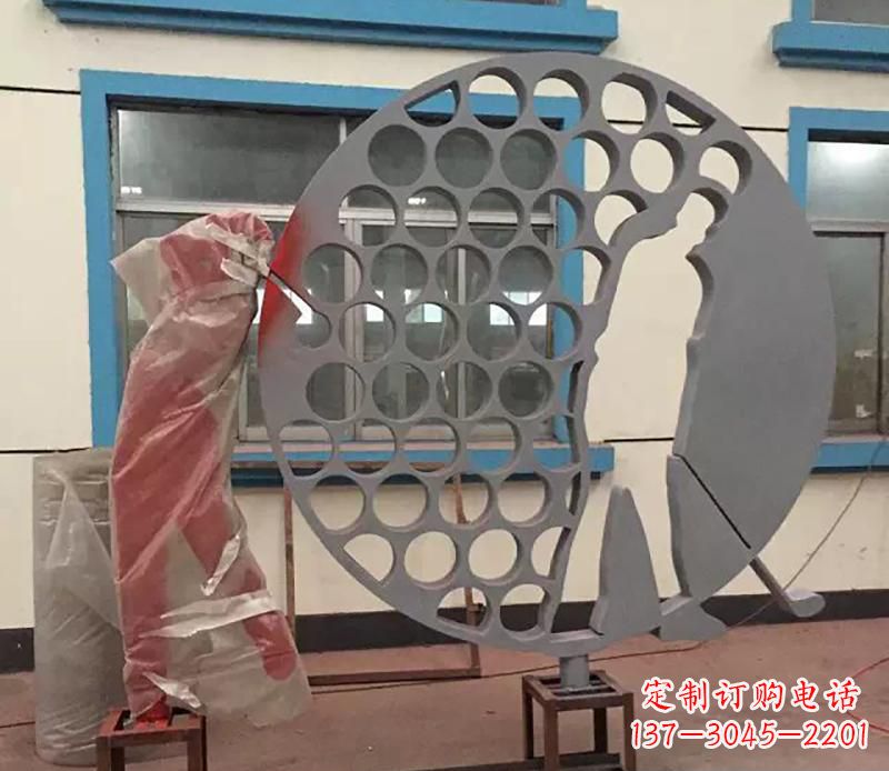 长沙精致现代风格不锈钢高尔夫雕塑