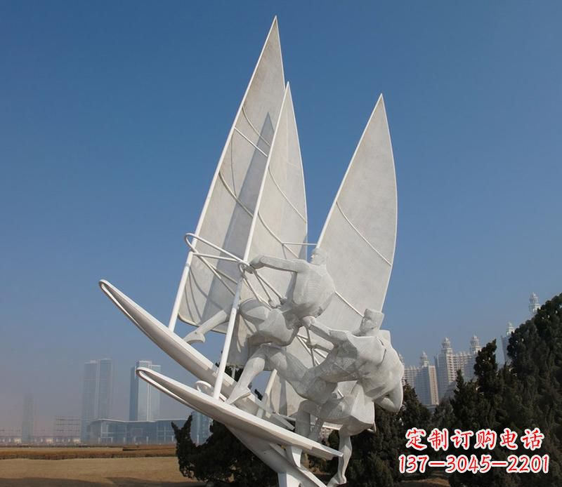 长沙广场不锈钢帆船比赛运动雕塑
