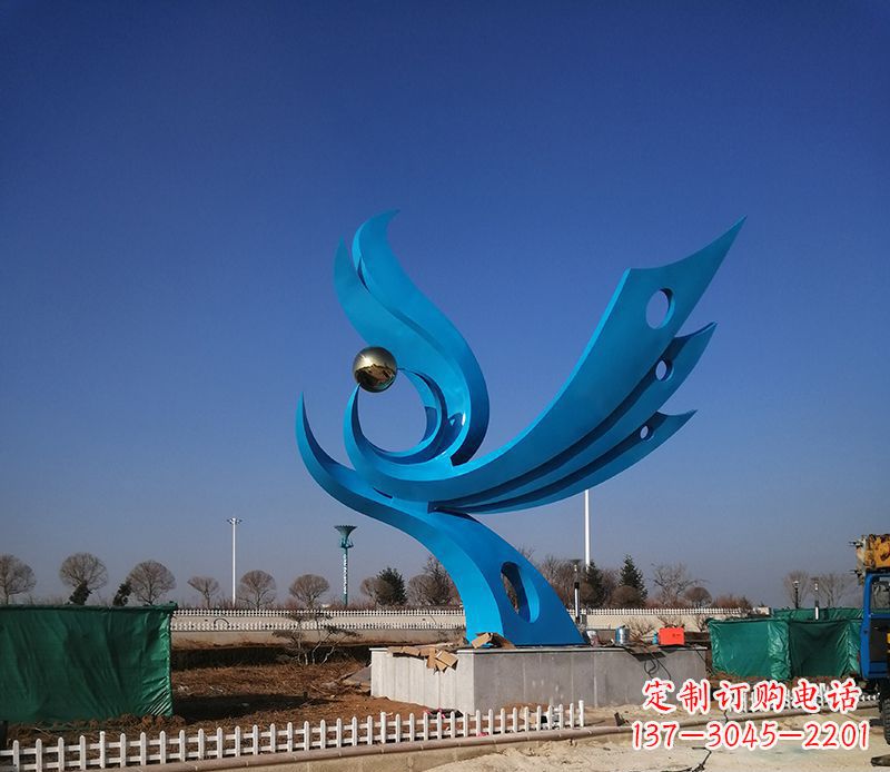 长沙广场不锈钢凤凰雕塑