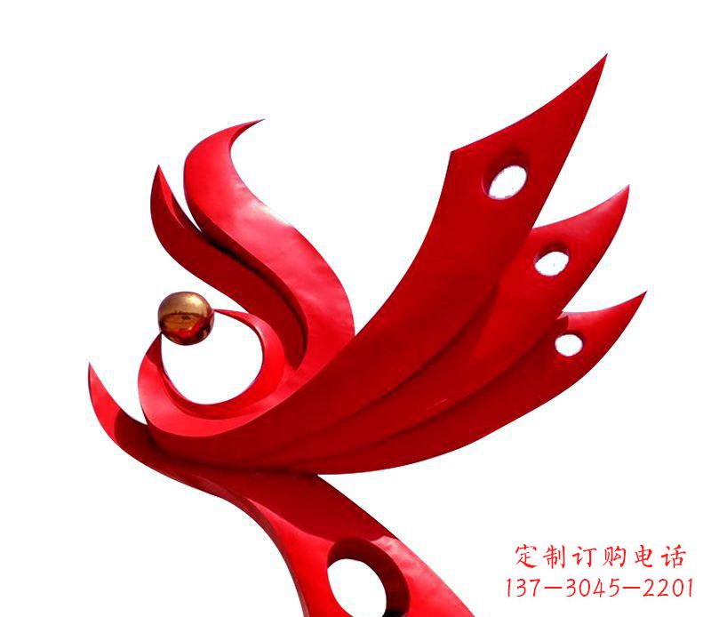 长沙广场不锈钢凤凰社区雕塑