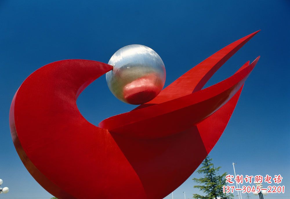 长沙广场不锈钢和平鸽明珠雕塑