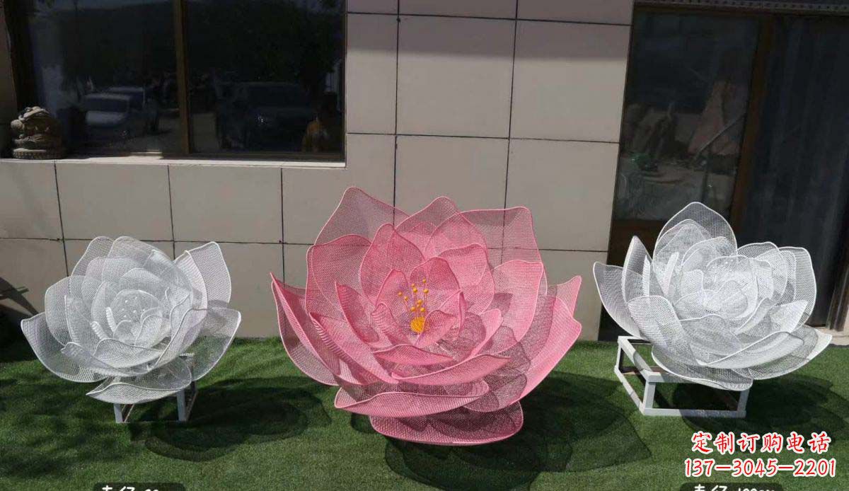 长沙精美雕刻的不锈钢荷花雕塑