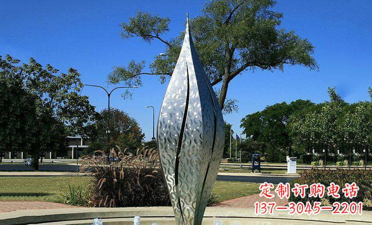 长沙锦绣花骨朵不锈钢喷泉雕塑