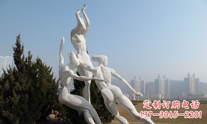 长沙中领雕塑:优雅动人的不锈钢滑冰女孩雕塑