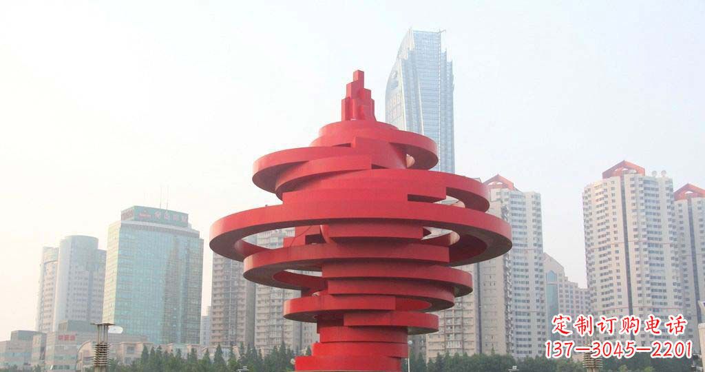长沙广场不锈钢火炬景观雕塑1