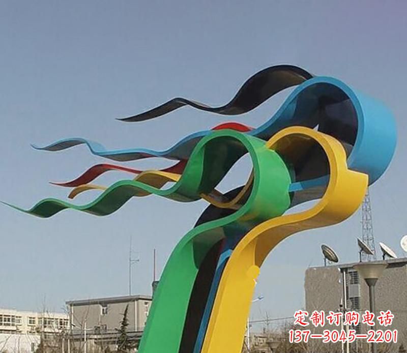 长沙广场不锈钢飘带景观雕塑22