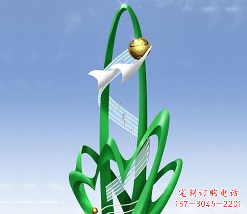 长沙广场不锈钢树叶景观雕塑