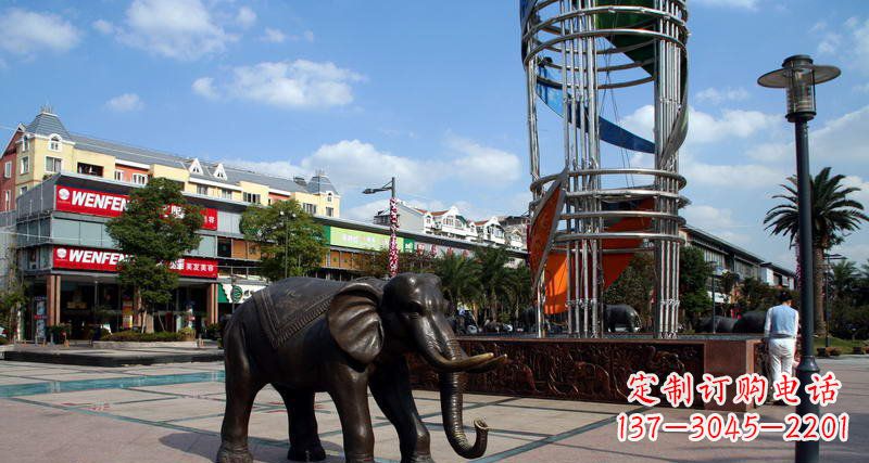 长沙广场大象动物铜雕