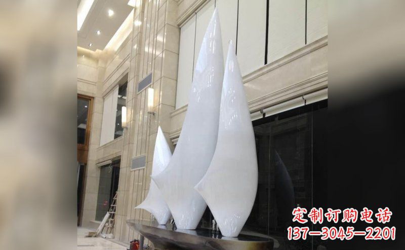 长沙精美不锈钢帆船雕塑