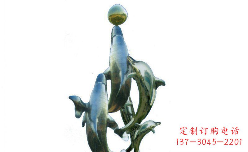 长沙优雅而精致的海豚雕塑