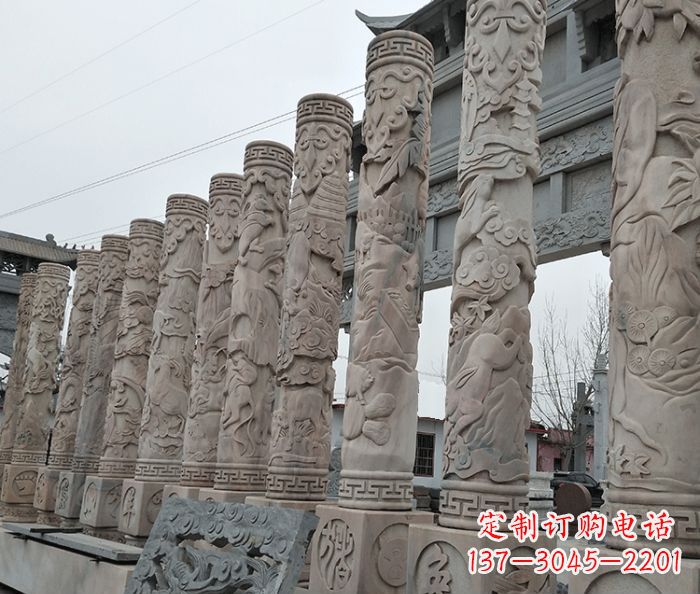 长沙广场景观12生肖石柱