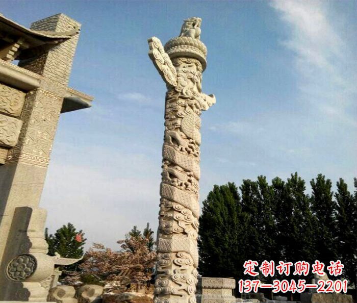 长沙广场景观华表石雕 (2)