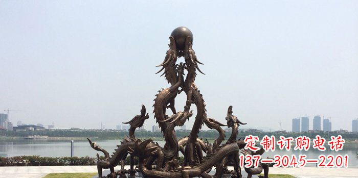 长沙广场九龙戏珠铜龙铜雕