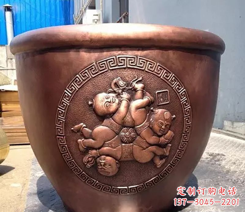 长沙广场水缸铜雕塑