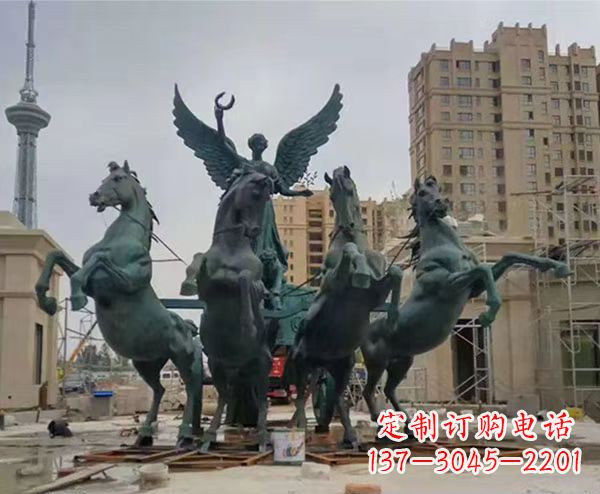 长沙中领雕塑：阿波罗战车铜雕精美华丽